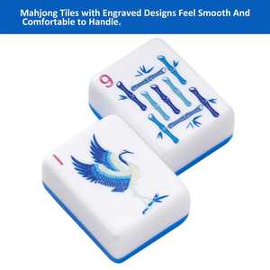 Los Más Vendidos: Fichas de Mahjong Americanas de Porcelana Azul y Blanca de Lujo, Duraderas - Product Image 3