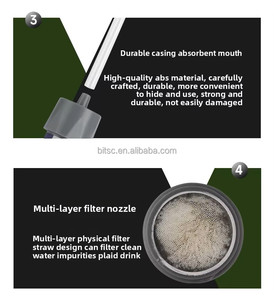 Kích thước nhỏ nhất 5000L Lọc cuộc sống Lọc nước hoặc lọc cho <span class=keywords><strong>hikers</strong></span> nước cầm tay rơm lọc lọc Công cụ khẩn cấp - Product Image 5