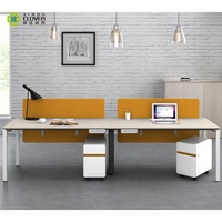 Bureau de bureau blanc de haute qualité, vente en gros, Table de bureau pour 3 personnes