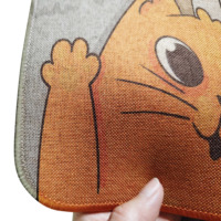 OEM Custom Printed Natural Linen Kitchen Runner Mat Oil Proof Anti Slip Kitchen Floor Rug 2 Pieces Set