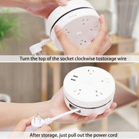 Multiprise rétractable avec 2 ports USB et 4 prises, interrupteur intégré