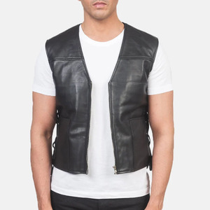 Factory Supply Comfortable Lightweight Leather <b>Vests</b> New Arrival Custom Made Plain Dyed Men Leather <b>Vest</b> Made in Pakistan - Product Image 1