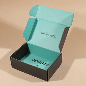 Emballage de papier ondulé personnalisé, noir mat, bon marché, pour la livraison - Product Image 1