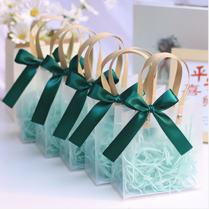 Portable PVC Plastic Handbag Wedding Favor Party Supplies Gift Pouch Candy Packaging Clear Gift Bag