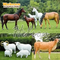 Statue en résine personnalisée en usine, taille réelle, ours, cochon, chien, cheval, animaux, statue DIY, sculpture en fibre de verre, ours polaire