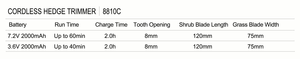 コードレス7.2V/3.6V充電式電気草トリマーヘッジトリマーガーデン低木せん断DIY屋外バッテリーツール - Product Image 2