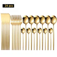 Gold Plated Stainless Steel Cutlery Sets with Gift Box