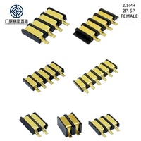 Connecteur de batterie femelle à ressort plaqué or, pas de 2,5 mm, 2, 3, 4, 5, 6 broches, pour électronique intelligente - Vente en gros