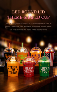 Vaso promocional con logotipo personalizado, de plástico PS de grado alimenticio, con luz LED activada por líquido, para recuerdos de fiesta, hecho en Vietnam. - Product Image 3