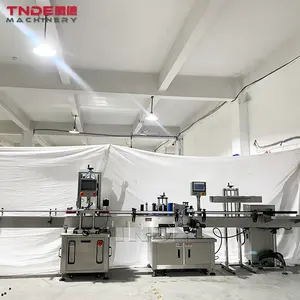 TNDE Fully Automatic Screw Capping Labeling Sealing Machine for Speice Jar Bottle cap closing machine