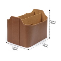Organisateur de bureau rectangulaire en cuir PU écologique et durable, multi-compartiments, avec emplacement pour tablette et télécommande