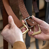 Hebillas Metálicas de Aleación de Zinc de Doble Punta, Resistentes, con Barra Central, para Cinturones de Cuero, Zapatos, Bolsos, Fabricación de Herrajes, Venta al Por Mayor