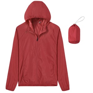 Primavera hombres mujeres abrigo ligero secado rápido deporte correr al aire libre senderismo lluvia cremallera impermeable Unisex chaqueta cortavientos con capucha - Product Image 3
