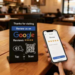 Support <span class=keywords><strong>de</strong></span> carte <span class=keywords><strong>de</strong></span> visite <span class=keywords><strong>numérique</strong></span> NFC TapFive avec logo personnalisé, code QR, paiement sans contact, menu des réseaux sociaux pour les hôtels, avis Google, PVC - Product Image 4