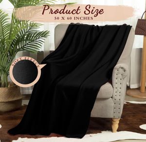 بطانيات دافئة ناعمة محبوكة من الصوف، بطانيات خفيفة الوزن ومريحة للمنزل والسرير والأريكة، هدايا للزفاف والسفر، باللون الأسود لجميع الفصول - Product Image 2
