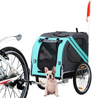 Remorque de vélo 2-en-1 pour jumeaux, enfants, animaux de compagnie, pliable, utilitaire, poussette pour animaux, transporteur pour chiens et chats