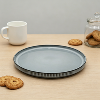 Ensemble de 16 assiettes et bols en céramique sans plomb, compatibles micro-ondes, série Ocean, design moderne minimaliste, vaisselle de cuisine