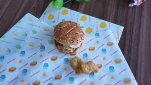 Biodegradable Custom Fast Food Hamburger Packaging Coated Silicone <b>Greaseproof</b> <b>Paper</b> with Recycled Materials Double-Sided Logo - Product Image 2