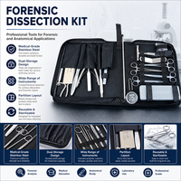 Ensemble d'instruments d'autopsie avancés pour laboratoire de pathologie, kit de dissection post-mortem 19 pièces, outils réutilisables en acier inoxydable allemand