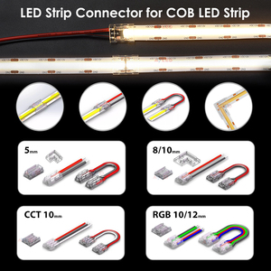 High-Density Smart LED Strip Light 10mm FOB COB 12V 24V Dotless 504 LEDs 2700K Warm White Flexible COB Strip Light 5m