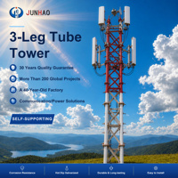 Menara Tiang Komunikasi Baja Galvanis Celup Panas Anti Korosi 3/4 Kaki, Tipe Self Supporting, Pemasangan Mudah, Pabrik Menara