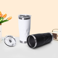 Gobelet isotherme de voyage en acier inoxydable à double paroi sous vide de 20 oz, personnalisé, avec couvercle