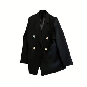 Oferta Especial: Abrigo Formal Transpirable para Mujer, Primavera-Otoño, Elegante, Informal, Sólido, de Manga Larga, Estilo Coreano, Corte Holgado Z0997 - Product Image 3