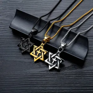 Винтажный Классический иудаизм, шестиконечная звезда, маленький крест, кулон, персонализированное ожерелье