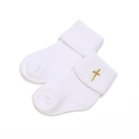 Chaussettes en coton doux à dentelle pour bébés, idéales pour le baptême, blanches, respirantes, pour nourrissons de 0 à 12 mois – Nouveauté tendance en promotion