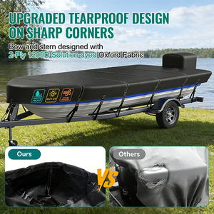 Housse <span class=keywords><strong>de</strong></span> <span class=keywords><strong>bateau</strong></span> ponton robuste en PU, adaptée aux modèles <span class=keywords><strong>de</strong></span> 22 à 24 pieds, en tissu Oxford <span class=keywords><strong>de</strong></span> qualité marine imperméable, housse en <span class=keywords><strong>toile</strong></span> résistante aux UV - Product Image 6