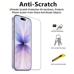 Protector de Pantalla para <span class=keywords><strong>iPhone</strong></span> 18 <span class=keywords><strong>Pro</strong></span> Max, 3 Unidades, Dureza 9H, Embalaje OEM, Película de Vidrio Templado Antirrotura de Cobertura Total, 18 Fold - Product Image 5