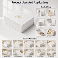 Boîte cadeau pliante en papier de luxe avec aimant, design personnalisé en relief blanc, pour les entreprises
