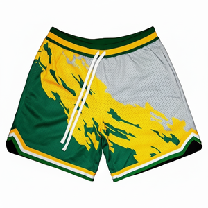 Short élégant en maille au design personnalisé avec poche élastique et short de basket-ball en tissu 100% polyester - Product Image 1