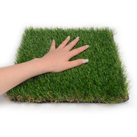 Gazon synthétique professionnel de 35 mm en forme de W, écologique, haute densité, pour terrains en pente, talus, haute stabilité