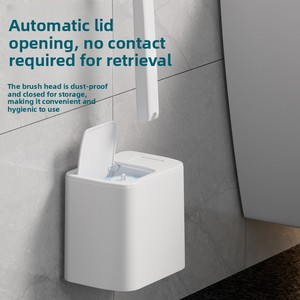 Nouvel ensemble de <span class=keywords><strong>brosse</strong></span> de toilette en plastique monobloc avec couvercle rabattable automatique, <span class=keywords><strong>brosse</strong></span> de nettoyage <span class=keywords><strong>et</strong></span> design <span class=keywords><strong>moderne</strong></span> à usage unique - Product Image 4