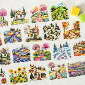 Paquet d'autocollants pour animaux de compagnie de grande taille 20 pcs/pack Patchwork Seasons Series Collage fait à la main Légumes décoratifs pour l'aménagement paysager - Product Image 4