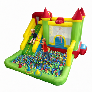 บ้านลมเป่าลมเชิงพาณิชย์พร้อมสไลเดอร์และบ่อบอล PVC สำหรับเช่าจัดงานปาร์ตี้และกิจกรรมกลางแจ้ง - Product Image 1