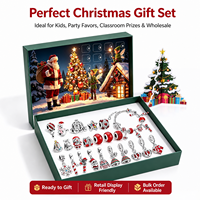 Kit de bracelet porte-bonheur calendrier de l'Avent de Noël, ensemble de fabrication de bijoux en alliage pour compte à rebours de 24 jours, pour enfants, cadeaux de fête