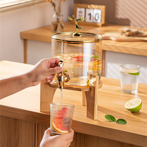 Jarra <span class=keywords><strong>de</strong></span> Agua Fría <span class=keywords><strong>de</strong></span> Vidrio Resistente al Calor con Tapa y Pajita, Apta para Lavavajillas y Microondas, Bebedero con Grifo para Refrigerador <span class=keywords><strong>de</strong></span> Verano - Product Image 5