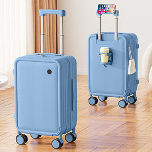 Maleta de Mano Azul Cielo de 20 Pulgadas con Ruedas Giratorias y Candado de Combinación para Viajes de Placer, Primavera 2025 - Product Image 4