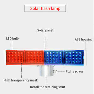 Solare a doppio lato di avvertimento rosso e blu luci lampeggianti/LED ostacolo luci di segnalazione per la costruzione di strade di notte Inters traffico - Product Image 3