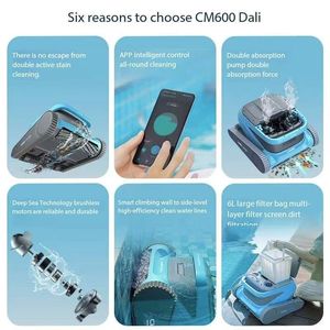 Chất Lượng Cao Jinde Cm600 Hồ Bơi Làm Sạch Robot Tự Động Mạnh Mẽ Tường Sàn Làm Sạch Khả Năng Dây Hồ Bơi Công Cụ Phụ Kiện - Product Image 2