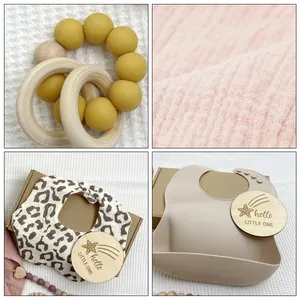Individuelles Neugeborenes Baby-Geschenkset Baumwolle Hase-Decke Beutel Werbegeschenkbox für Babyshower
