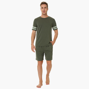 Conjunto de Pijamas de Verano para Hombre, Personalizado, Informal, Modal, Transpirable, Cuello Redondo, Manga Corta, Elástico, Dos Piezas, Ropa para el Hogar - Product Image 1