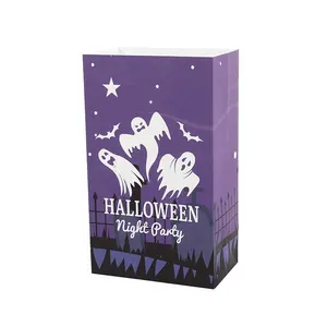 Halloween Treat Bags Candy Trick Bags Halloween Decorations Goodie Party Favors Gift Bags for Boys Girls Kraft Paper Customized