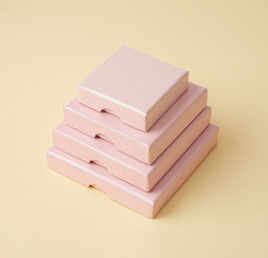 Light pink Pearlescent High-End Cardboard Magnetic Closure Sliding Jewelry Boxes Integrated Foldable Structure Crescent Cutout - Product Image 1