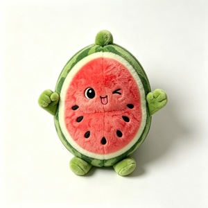 Customize <b>Soft</b> Round Watermelon Slice Plush <b>Pillow</b> Food-Themed Watermelon Plushie for Kids - Product Image 1