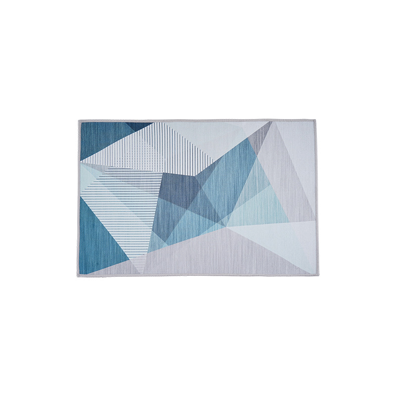 Tapis de sol géométrique bleu