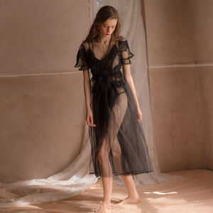 Pajamas Sexy Mesh See Through Nightgown <strong>Mature</strong> Women Comfortable Skin Friendly Casual Loungewear for Home Bedroom Sleeping Wear - Product Image 6