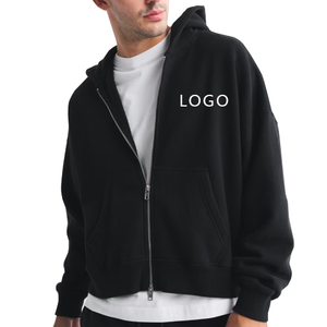 Custom Zipper Hoodie High Quality 100% Cotton <b>Coat</b> and Hoodie Custom Logo Men's Hoodies - Product Image 1